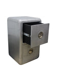 32" Silver Aviator Aluminum Two Drawer Filing Cabinet