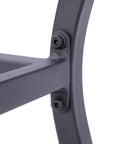 Set of Two Dark Gray Aluminum Outdoor Stacking Dining Chairs with Light Gray Cushion