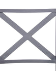 Set of Two Dark Gray Aluminum Outdoor Stacking Dining Chairs with Light Gray Cushion