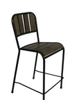 Five Piece Brown and Black Square Solid Wood Dining Set with Four Chairs