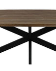 Seven Piece Gray and Black Solid Wood Dining Set with Six Chairs