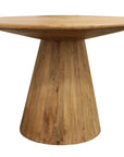 Five Piece Natural Round Solid Wood Dining Set with Four Chairs
