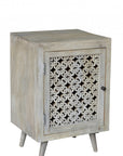 30" Gray Solid Wood Nightstand