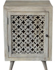 30" Gray Solid Wood Nightstand