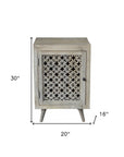 30" Gray Solid Wood Nightstand