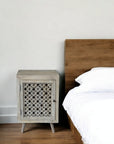 30" Gray Solid Wood Nightstand