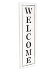 39" X 11" White And Black Welcome Metal Wall Decor