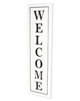 39" X 11" White And Black Welcome Metal Wall Decor