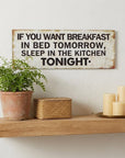 9" X 24" White and Black If You Want Breakfast Wood Wall Decor