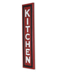 37" X 8" Red And White Kitchen Metal Wall Decor