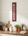 37" X 8" Red And White Kitchen Metal Wall Decor
