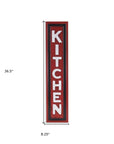37" X 8" Red And White Kitchen Metal Wall Decor