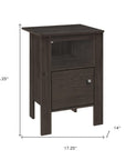 24" Brown Wood Nightstand