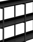47" Black Wood and Metal Frame Console Table With Three Shelves