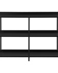 47" Black Wood and Metal Frame Console Table With Three Shelves