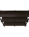 47" Brown and Black Wood and Metal Frame Console Table With Three Shelves