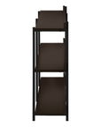 47" Brown and Black Wood and Metal Frame Console Table With Three Shelves
