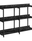 34" Black End Table With Three Shelves