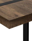 47" Brown and Black Wood and Metal Distressed Sled Console Table With Shelf