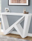 32" White Wood Abstract End Table