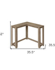 36" Brown Wood Corner Frame Console Table