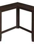 36" Brown Wood Corner Frame Console Table