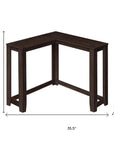 36" Brown Wood Corner Frame Console Table