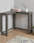36" Brown Wood Corner Frame Console Table