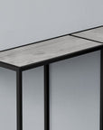 36" Gray and Black Wood and Metal Frame Console Table