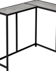 36" Gray and Black Wood and Metal Frame Console Table