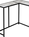 36" Gray and Black Wood and Metal Frame Console Table