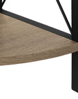 59" Taupe Metal Corner Bookcase