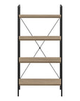 48" Taupe Metal and Wood Four Tier Etagere Bookcase