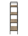 48" Taupe Metal and Wood Four Tier Etagere Bookcase