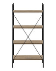 48" Taupe Metal and Wood Four Tier Etagere Bookcase