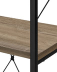 48" Taupe Metal and Wood Four Tier Etagere Bookcase
