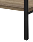 48" Taupe Metal and Wood Four Tier Etagere Bookcase