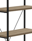 48" Taupe Metal and Wood Four Tier Etagere Bookcase