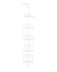 72" White Metal and Wood Five Tier Bookcase