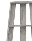 71" Gray Particle Board and Wood Five Tier Corner Bookcase