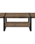 47" Brown And Black Wood Coffee Table With Shelf