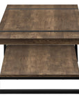 47" Brown And Black Wood Coffee Table With Shelf