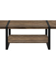 47" Brown And Black Wood Coffee Table With Shelf