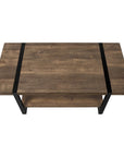 47" Brown And Black Wood Coffee Table With Shelf