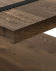 47" Brown And Black Wood Coffee Table With Shelf