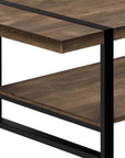 47" Brown And Black Wood Coffee Table With Shelf