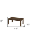 Set of Three 44" Dark Brown Coffee Table