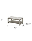 Set Of Three 42" Gray Rectangular Coffee Table With Three Shelves