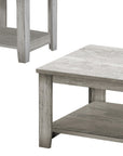 Set Of Three 42" Gray Rectangular Coffee Table With Three Shelves