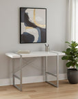 49" White and Gray Computer Desk